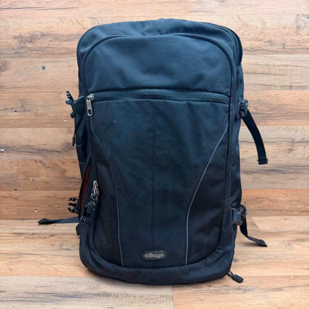 eBags Mother Lode Travel Suitcase Convertible Backpack Full Black